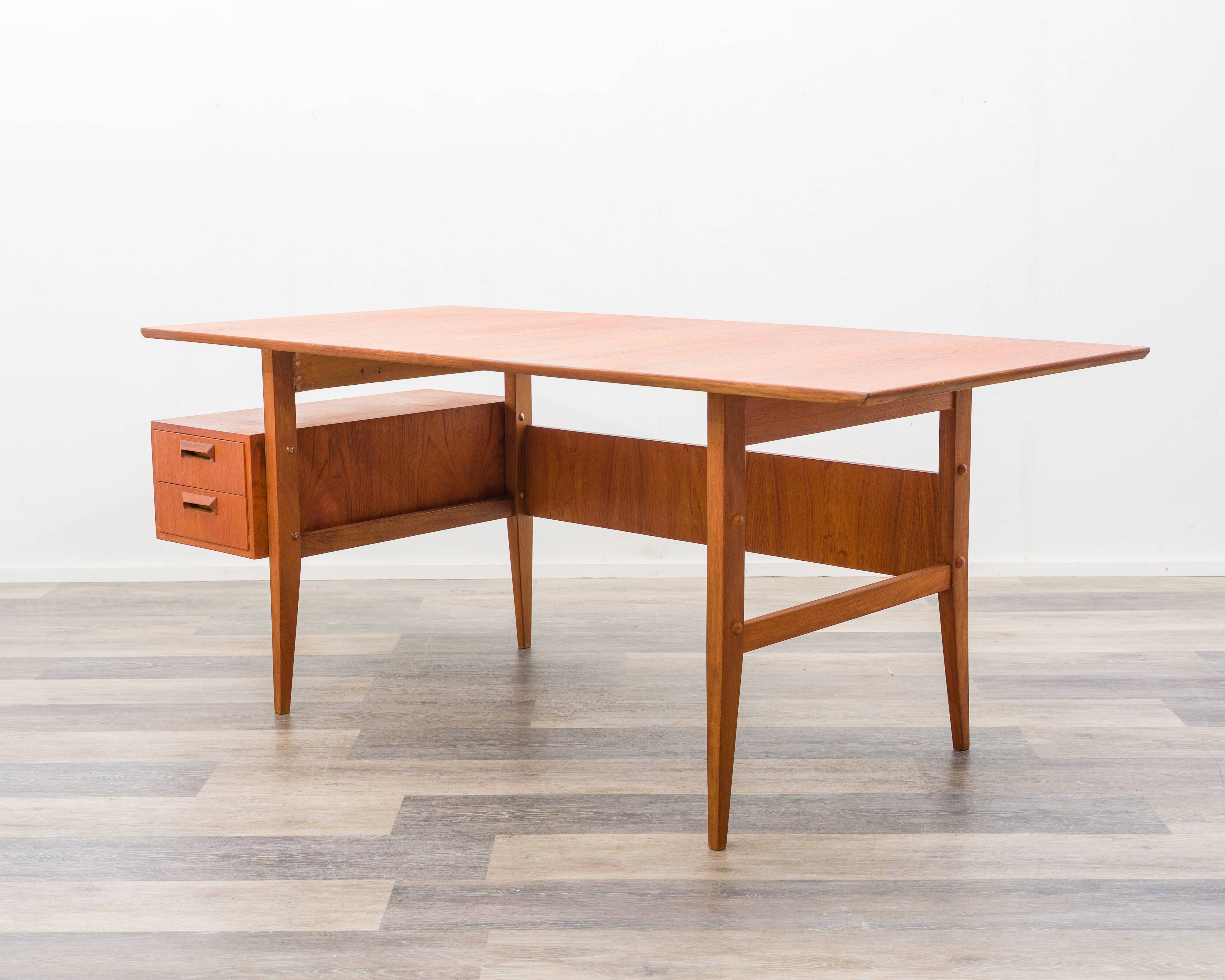Filigree Danish-style desk, 1960s, in teak