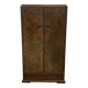 Small English Art Deco student wardrobe in walnut from the 1950s.