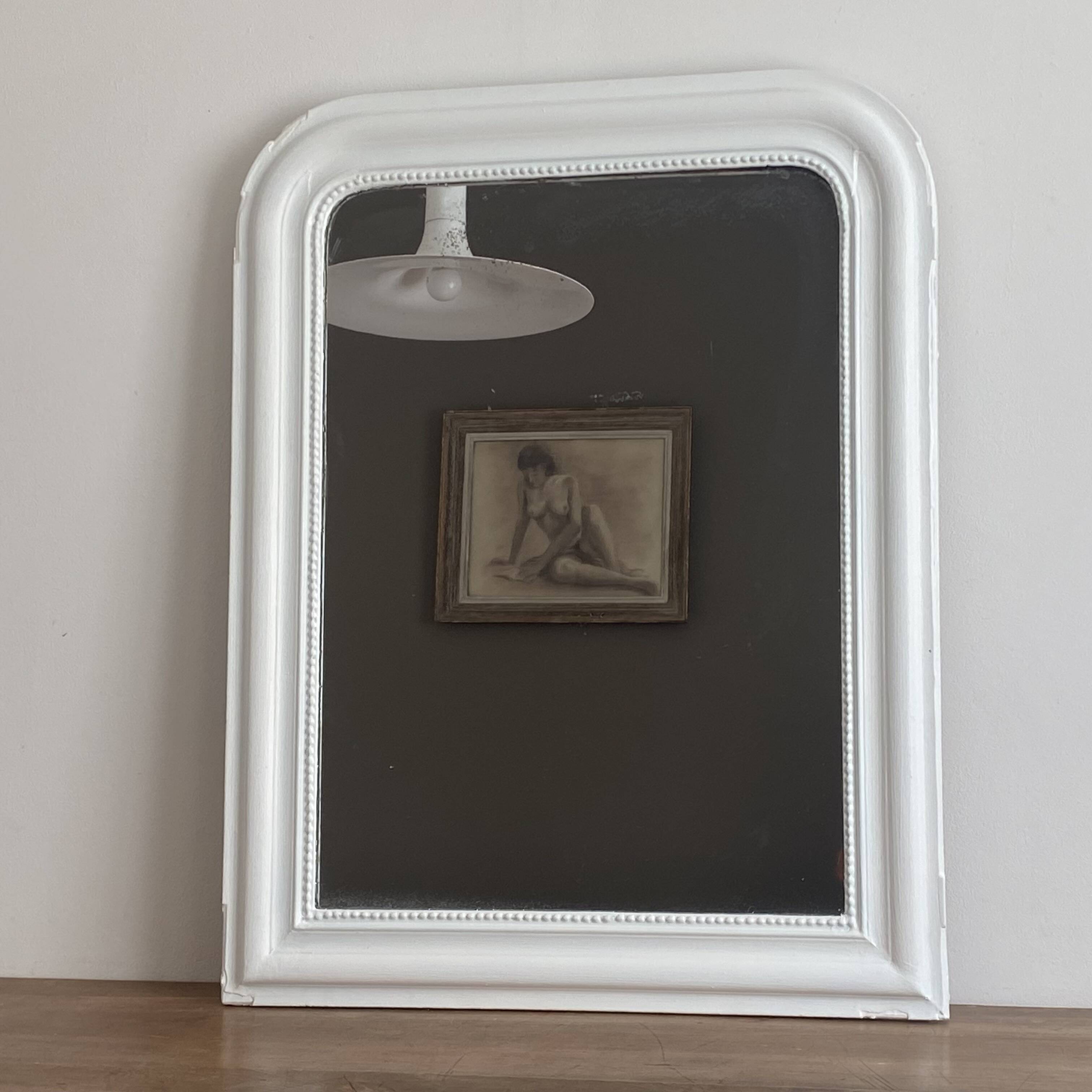 Louis Philippe mirror, late 19th century. White. 80x60.