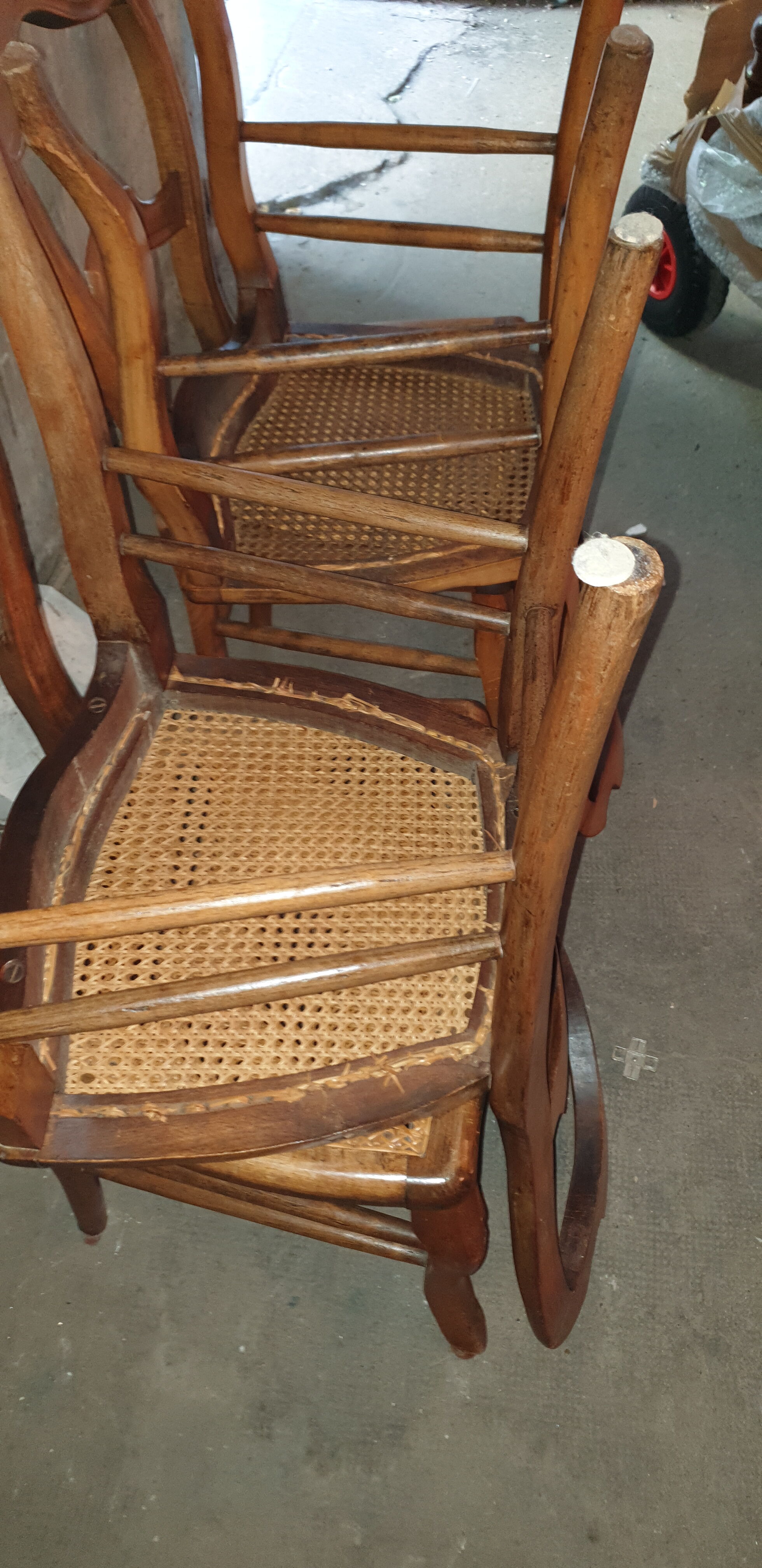 4 chairs Louis Philippe canné