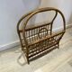 60s rattan magazine rack