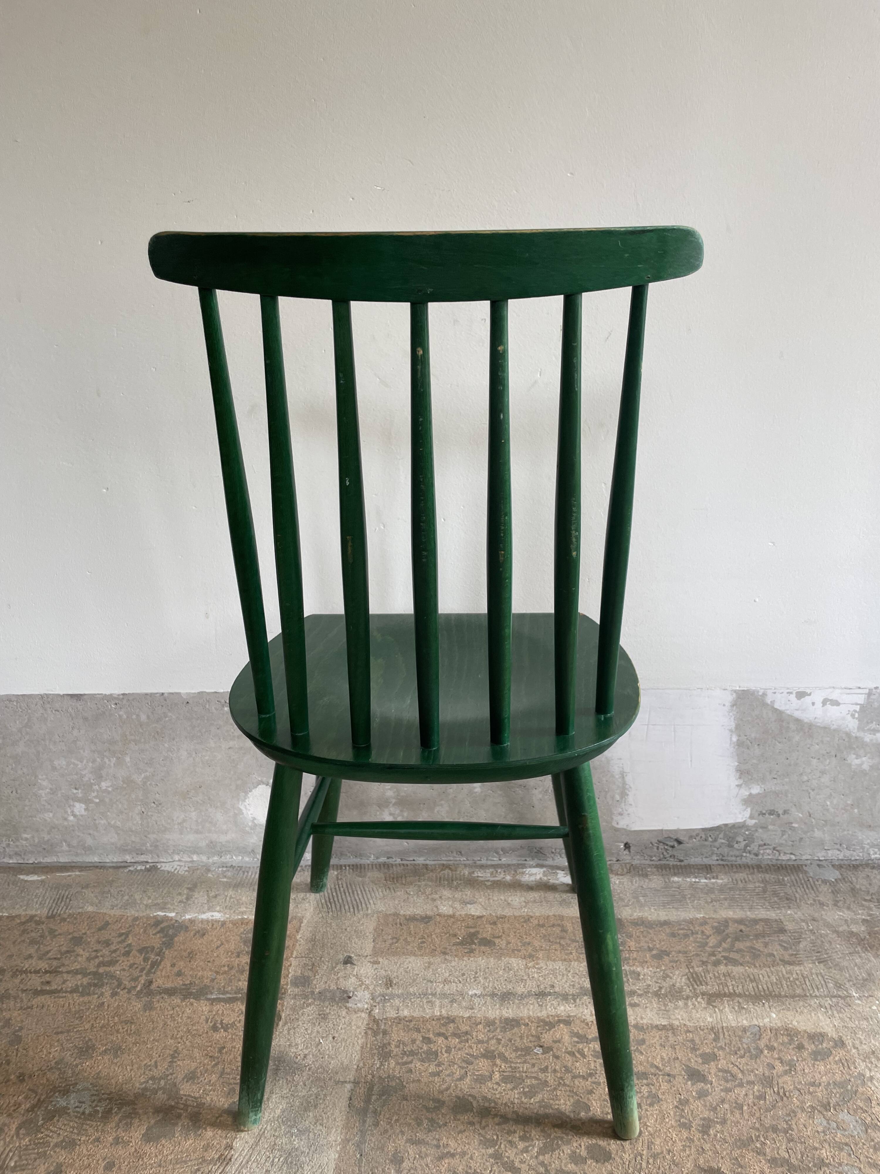Cinq chaises Fanett vertes par Ilmari Tapiovaara pour Edsby-ken