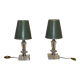 Pair of 50s table lamps in glass