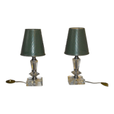 Pair of 50s table lamps in glass