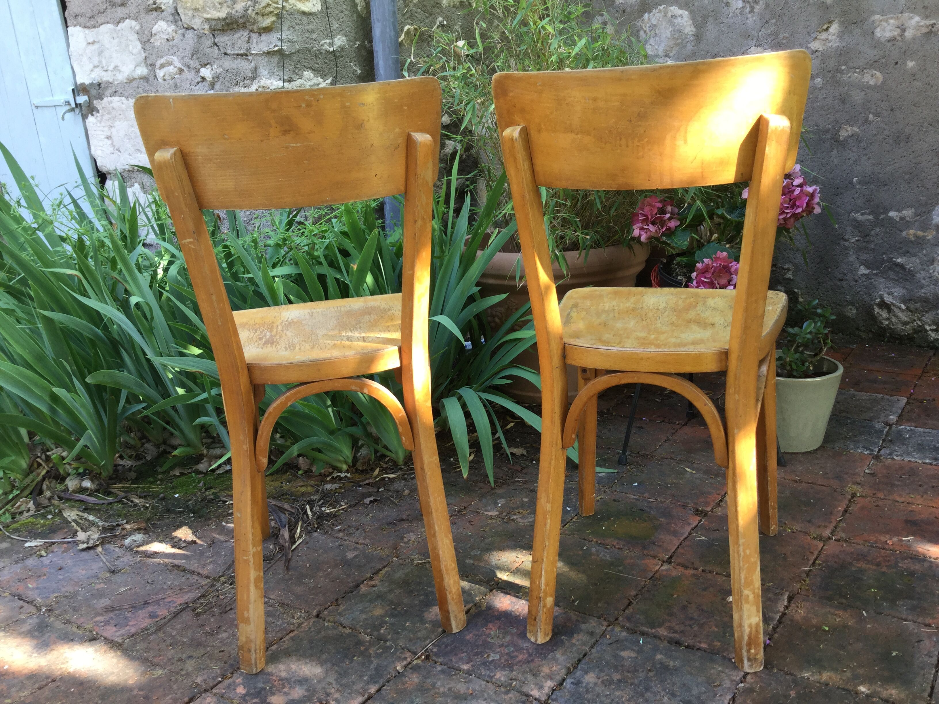 Pair of bistro Baumann chairs