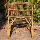 1950s Rattan Armchair from France