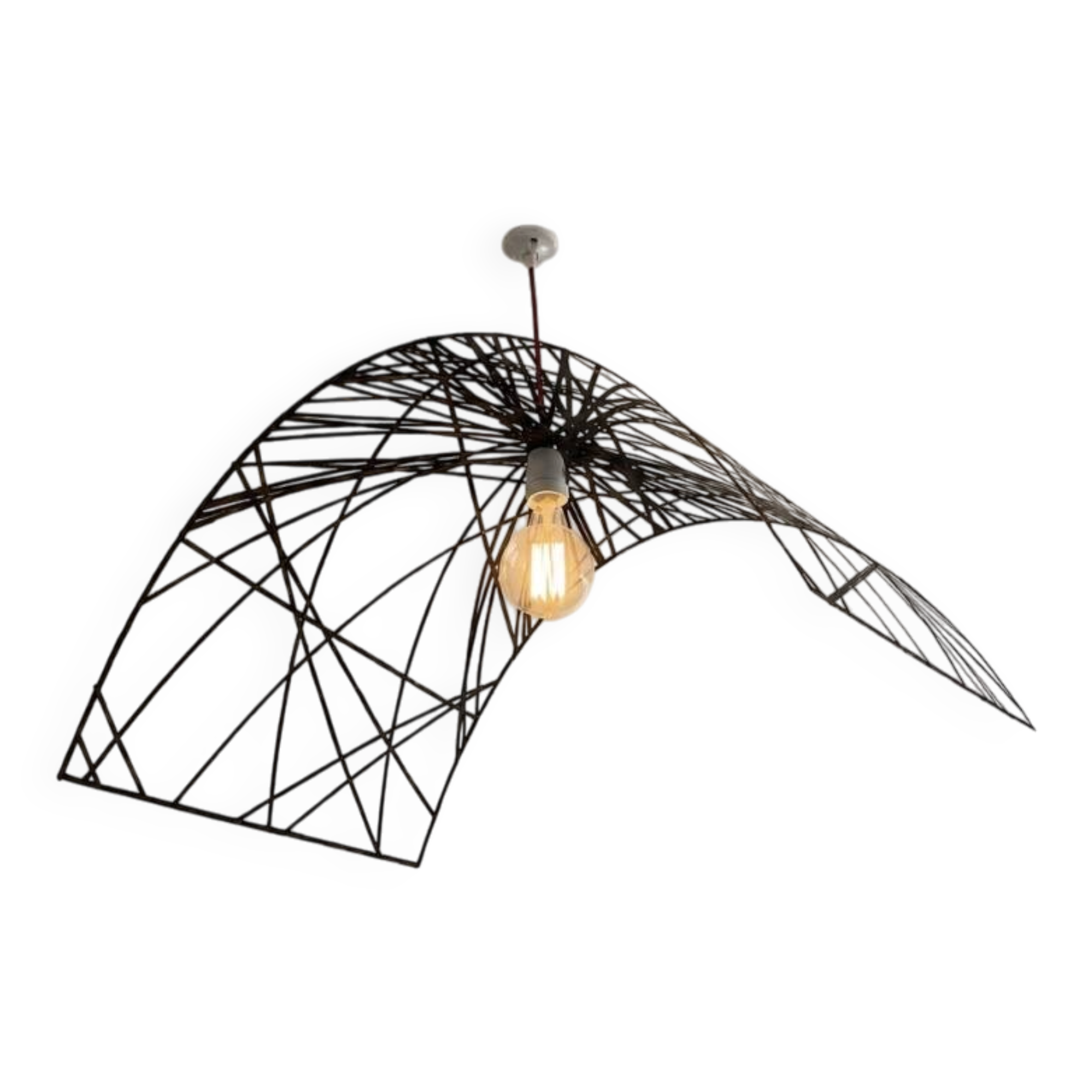 Suspension / ceiling light in carbon fibre – unique piece