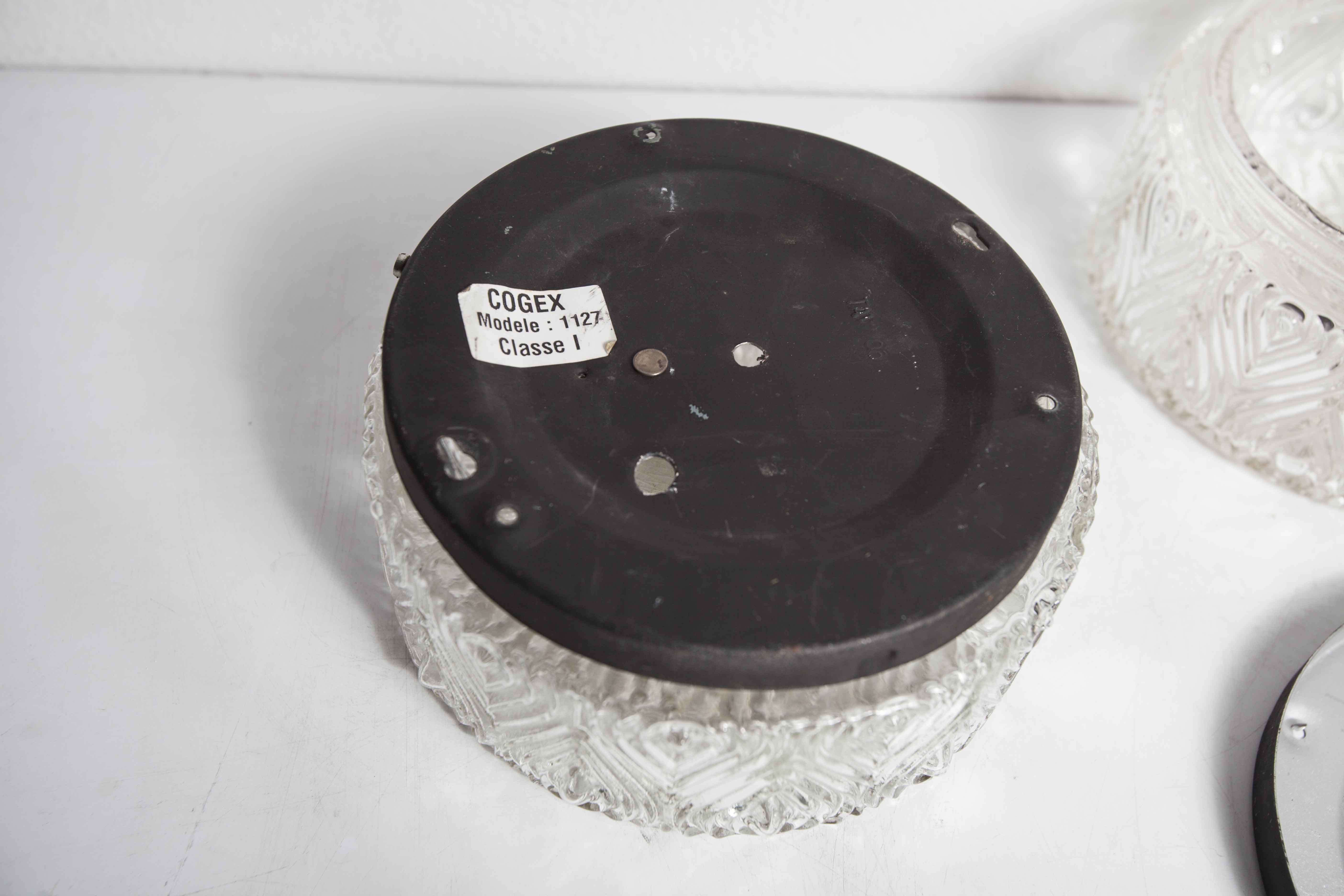 Set of 3 glass ceiling lamps 60