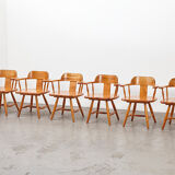 Set of 6 Scandinavian Pine Chairs 1960s/70s
