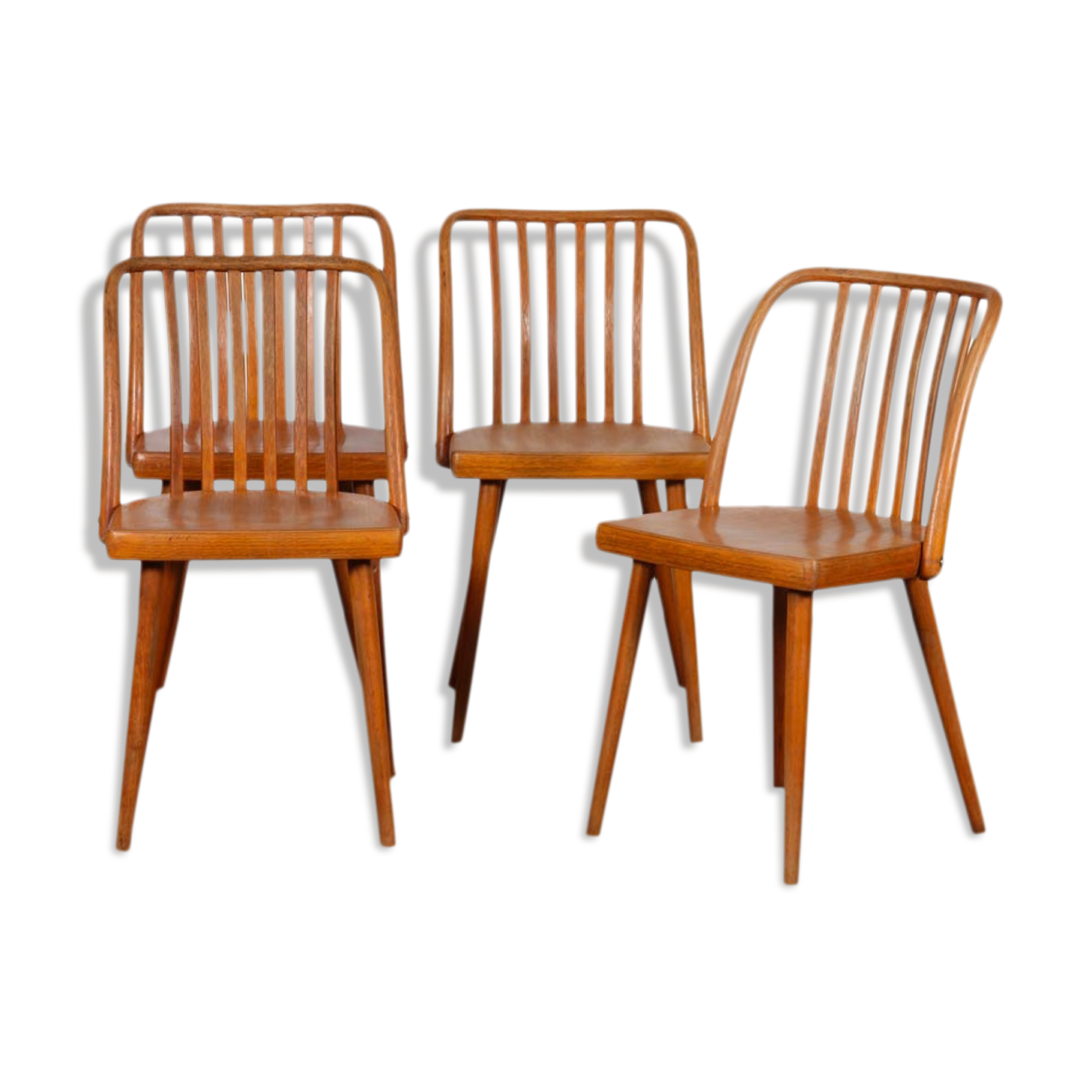 Ensemble de 4 chaises vintage par Antonin Suman pour Ton, 1960