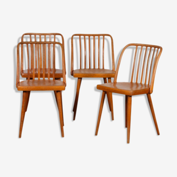 Ensemble de 4 chaises vintage par Antonin Suman pour Ton, 1960