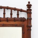 Antique 19th century faux bamboo mirror in wood, France