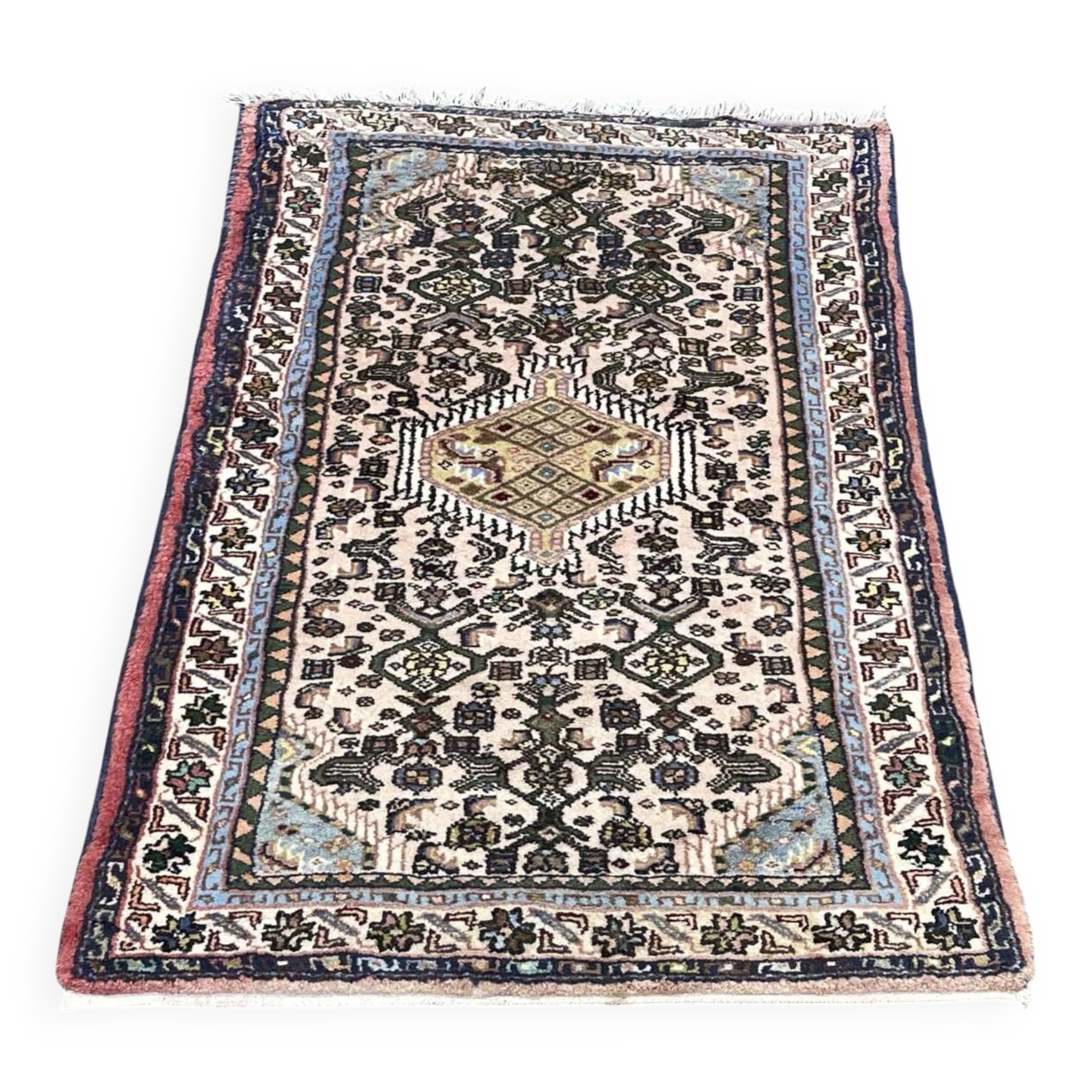Handmade wool Iranian rug - 1.25m x 0.75m