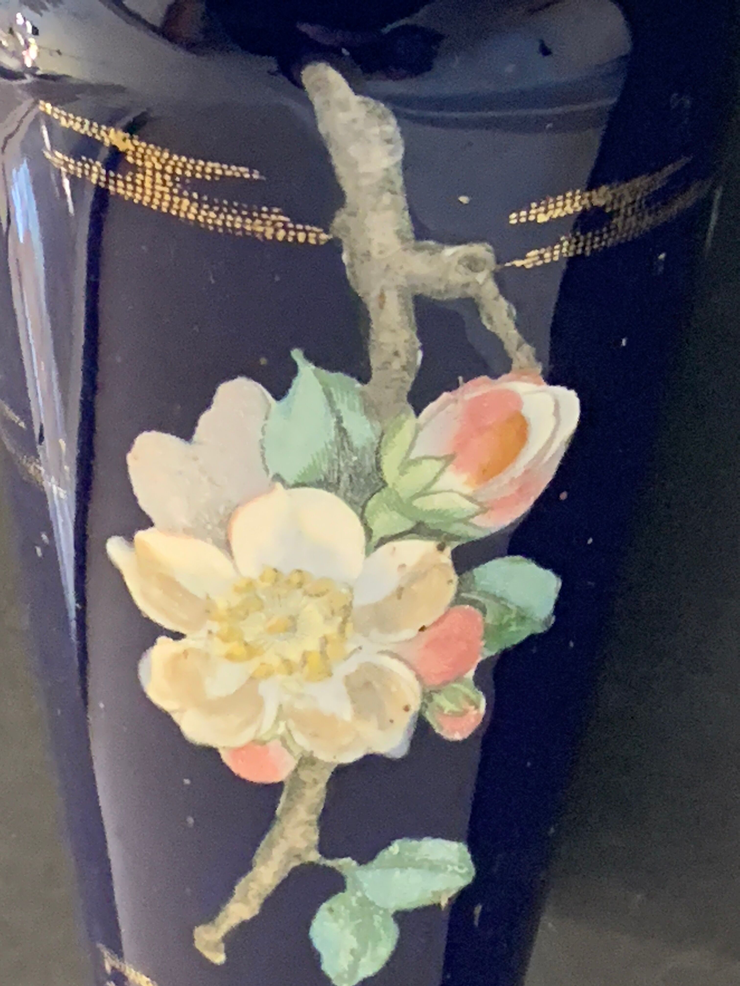 Art nouveau ceramic new cobalt vase by Villeroy and Boch
