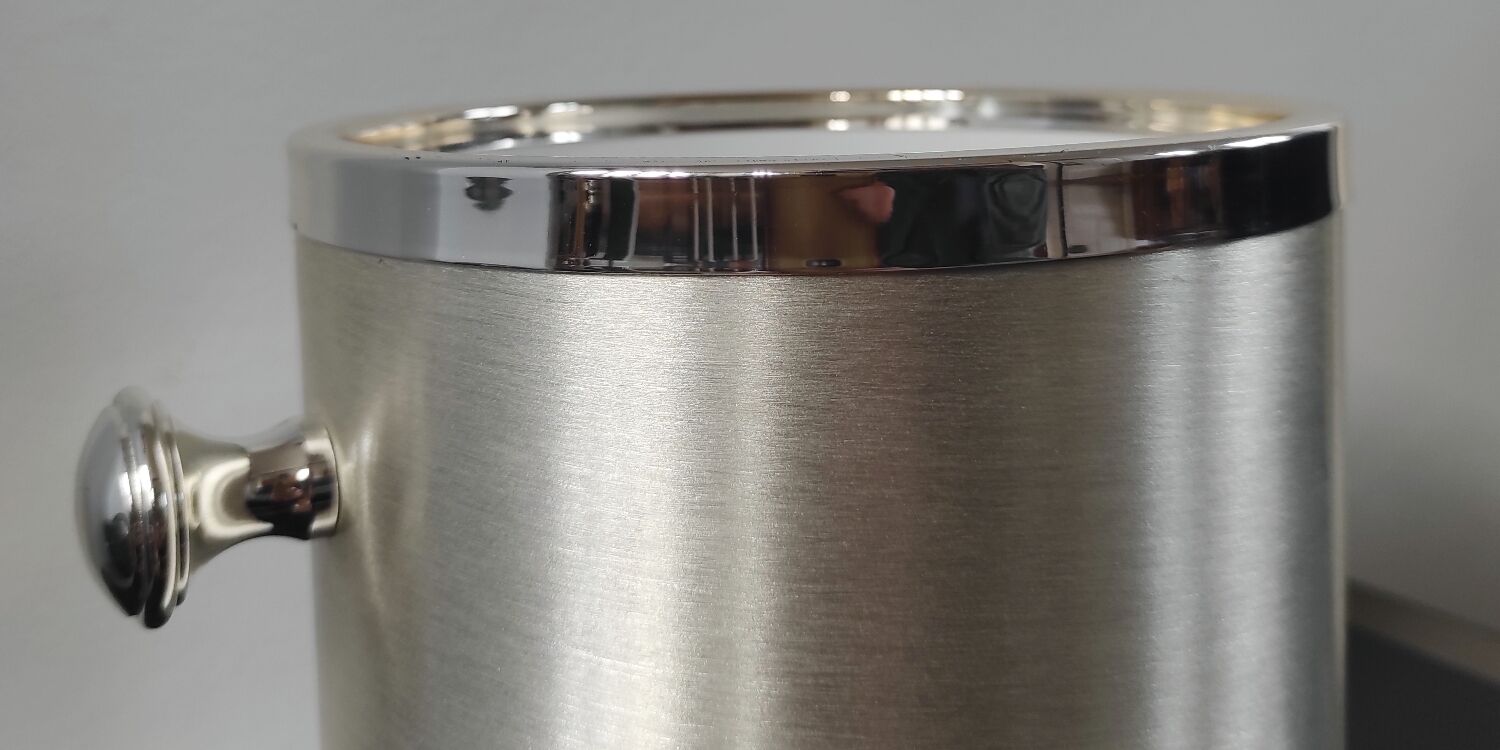 Vintage 70s insulated aluminium ice bucket