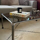 Ancienne table basse chrome et verre fumé vintage