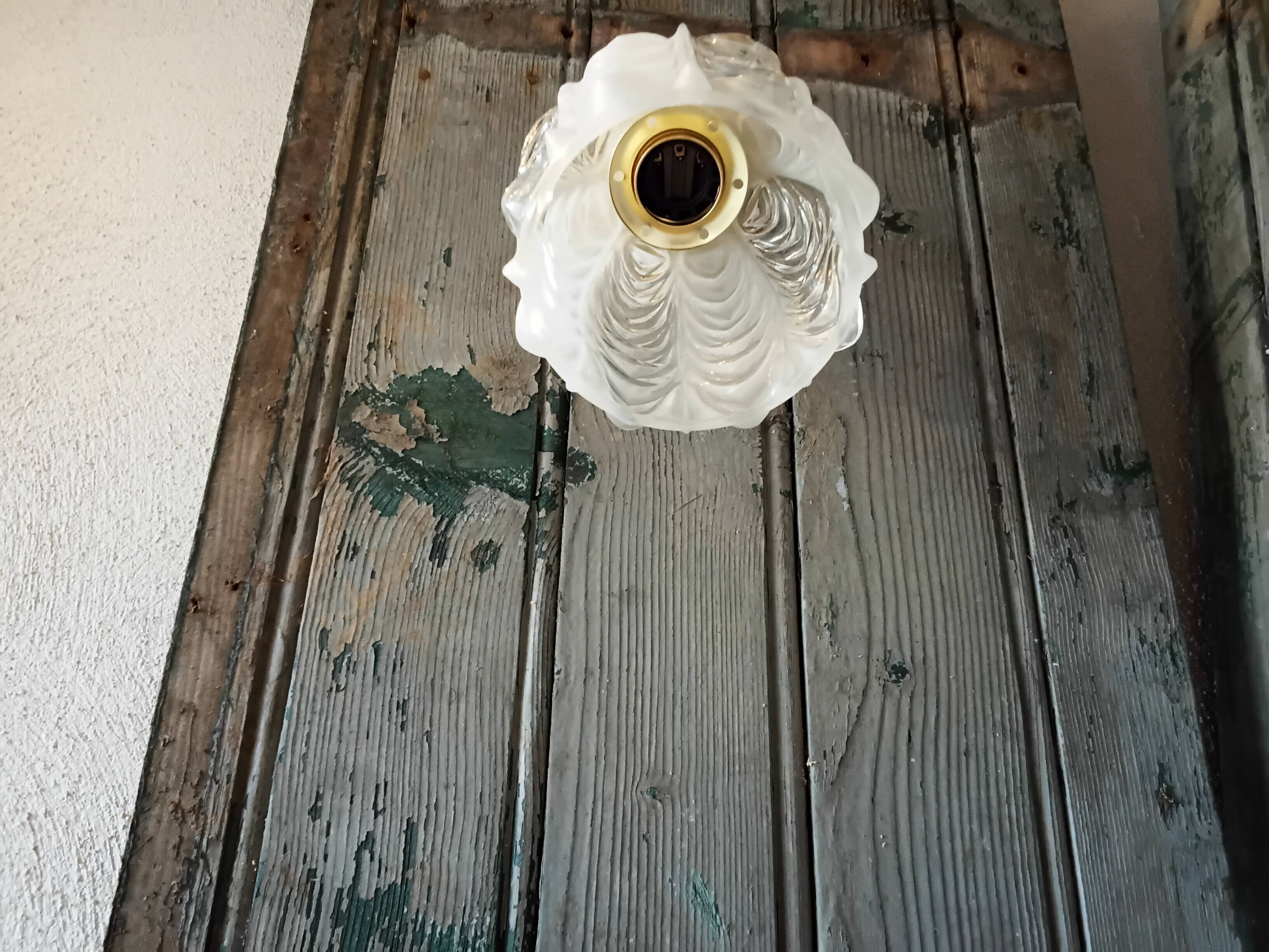 Vintage molded glass wall light