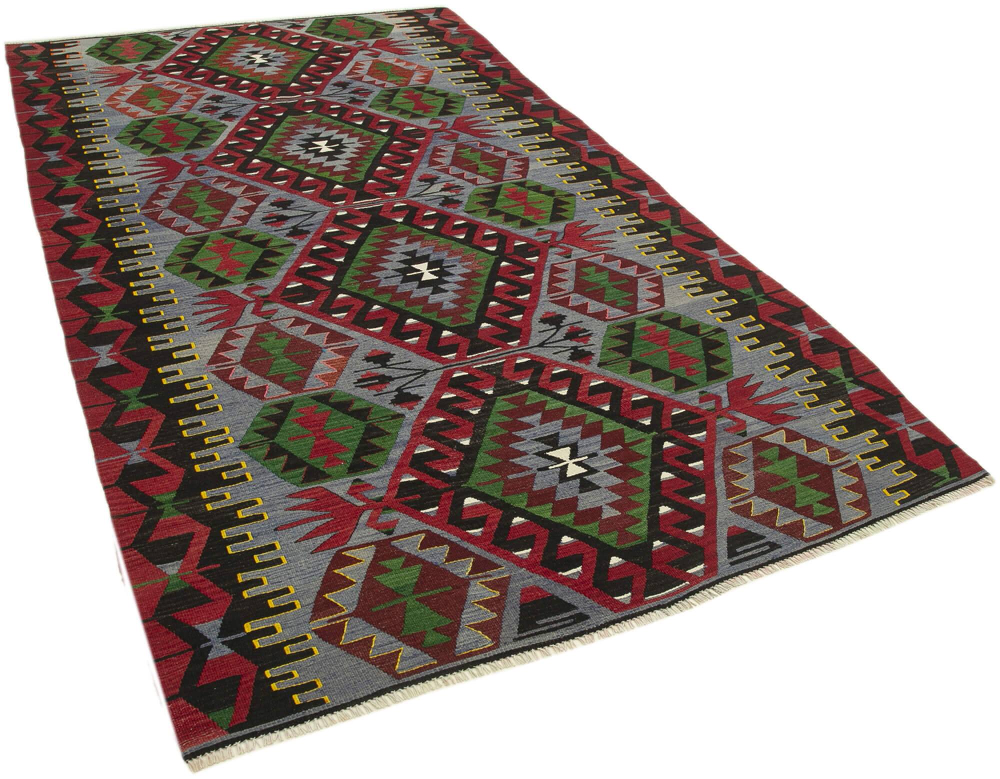 Turkish Handmade Vintage Anatolian Kilim 161 cm x 290 cm