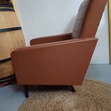 Fauteuil en skaï marron