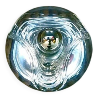 Sculptural modernist glass wall lamp from Peill & Putzler, Germany 1960s