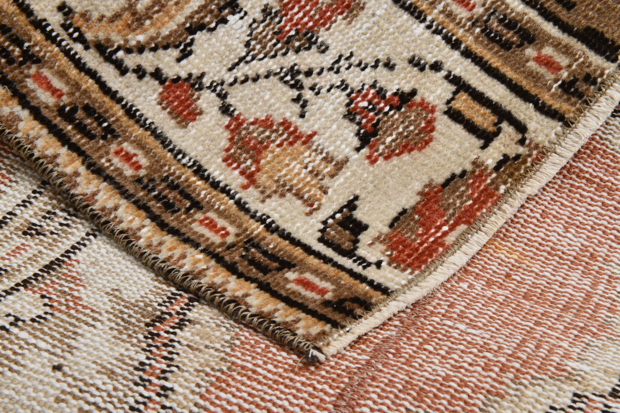 2x6 red & beige turkish runner rug 80x194cm