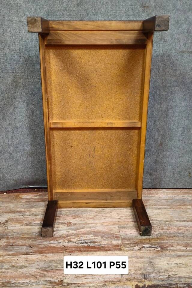 Framed marquetry panel – Old urban scene – 73 x 55 cm