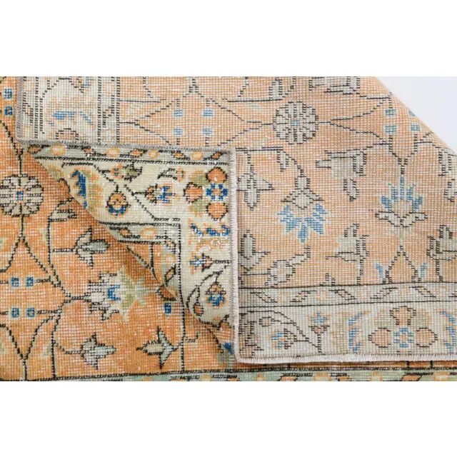 Vintage Turkish Oushak Handmade Wool Rug 111x195