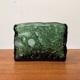 Swedish brutalist glass vase from the mid-century by Göte Augustsson for Ruda, 1960s.