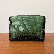 Swedish brutalist glass vase from the mid-century by Göte Augustsson for Ruda, 1960s.