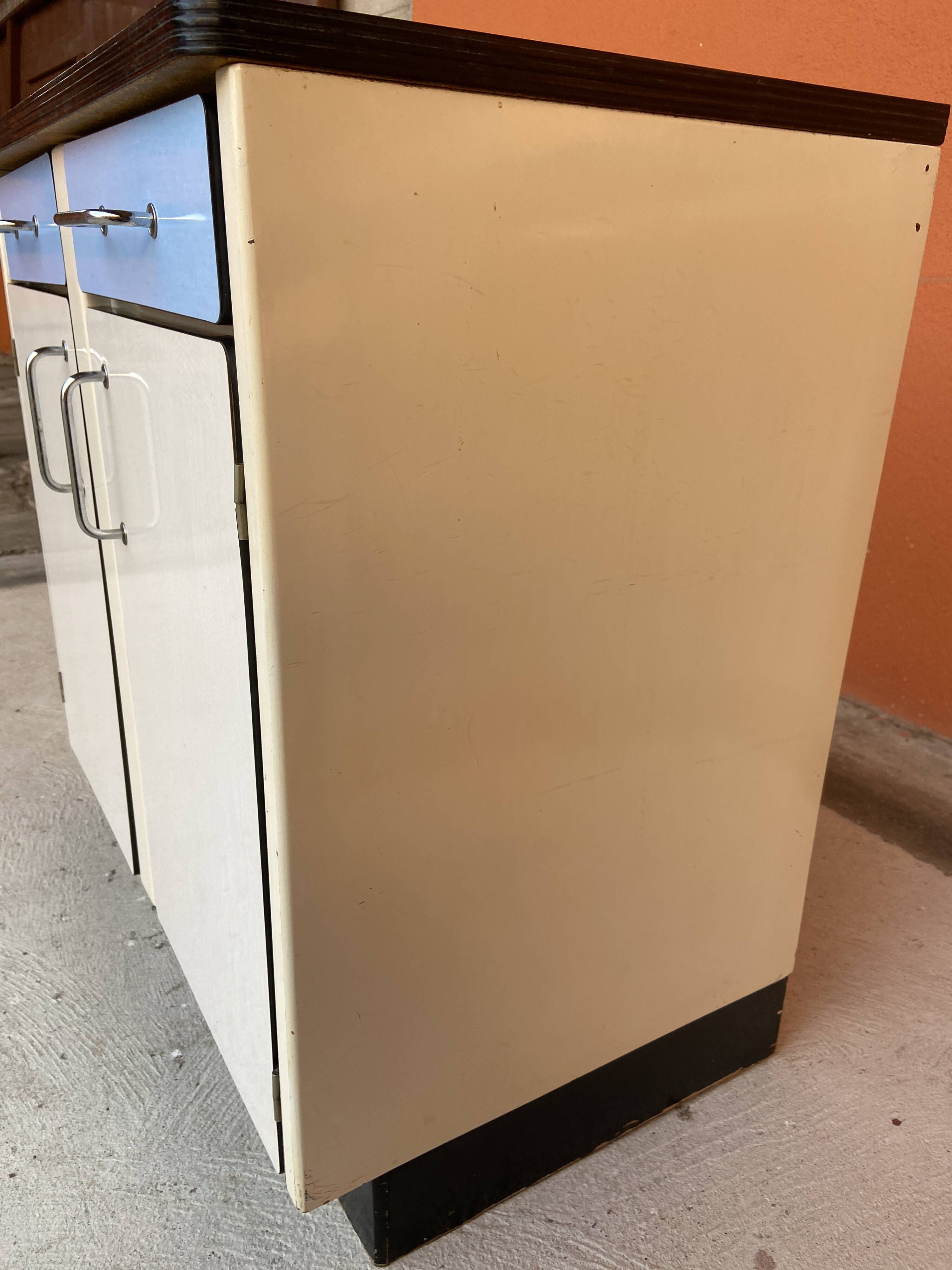 Vintage sideboard in blue formica 1960s