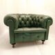 Former chesterfield green leather chair