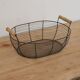 Oval metal basket with wooden handles – Country style