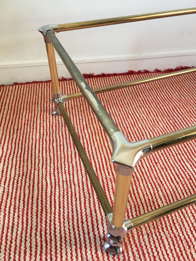 Table basse verre et miroir années 70/80