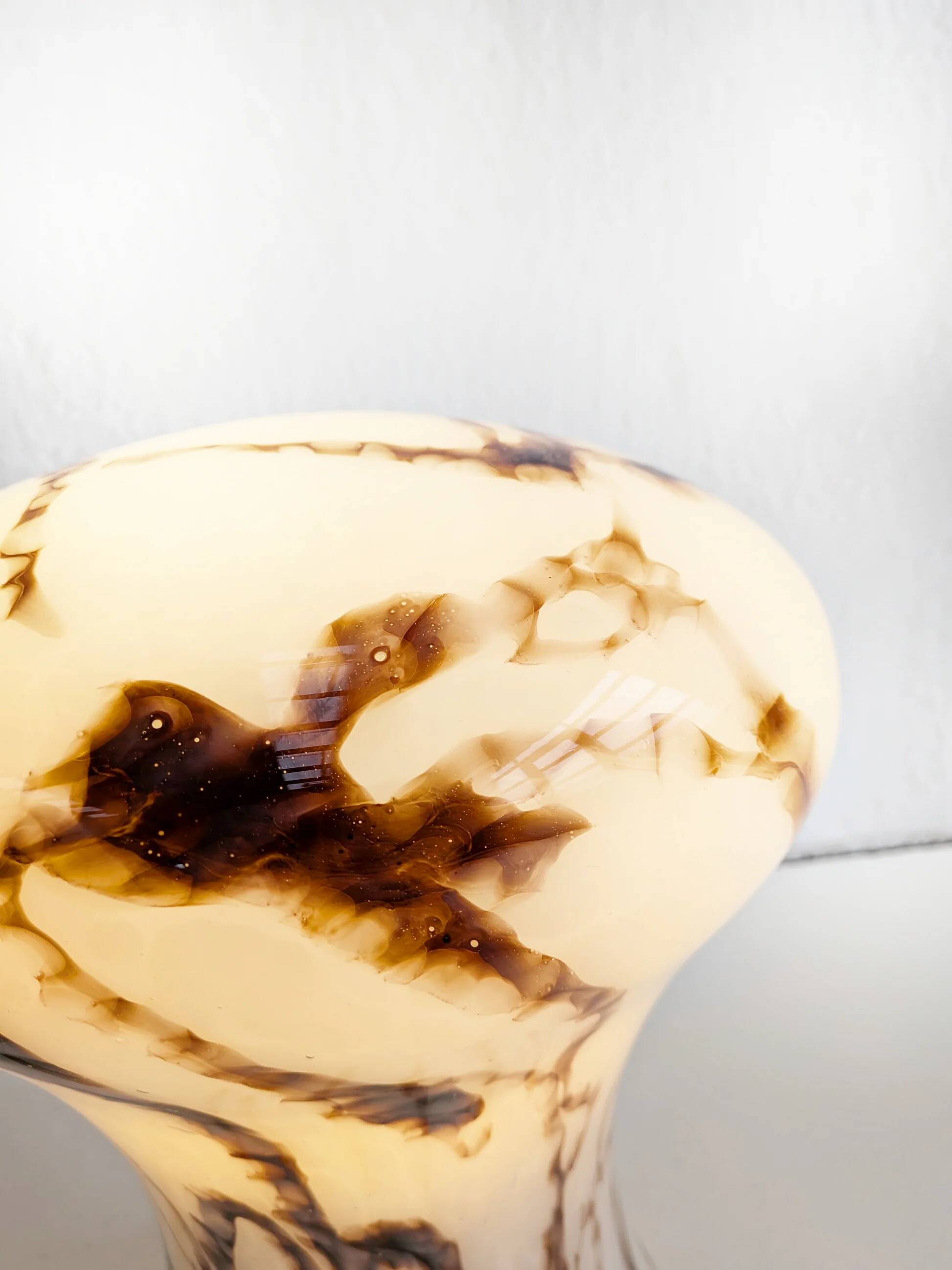 Marble effect table lamp by Ivan Jakeš for Sklarny Rapotin 1960s