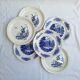 Vintage blue Moulin des Loups dinner plates