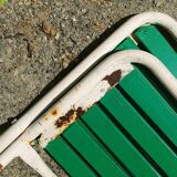 Bench wood and folding metal vintage year 60