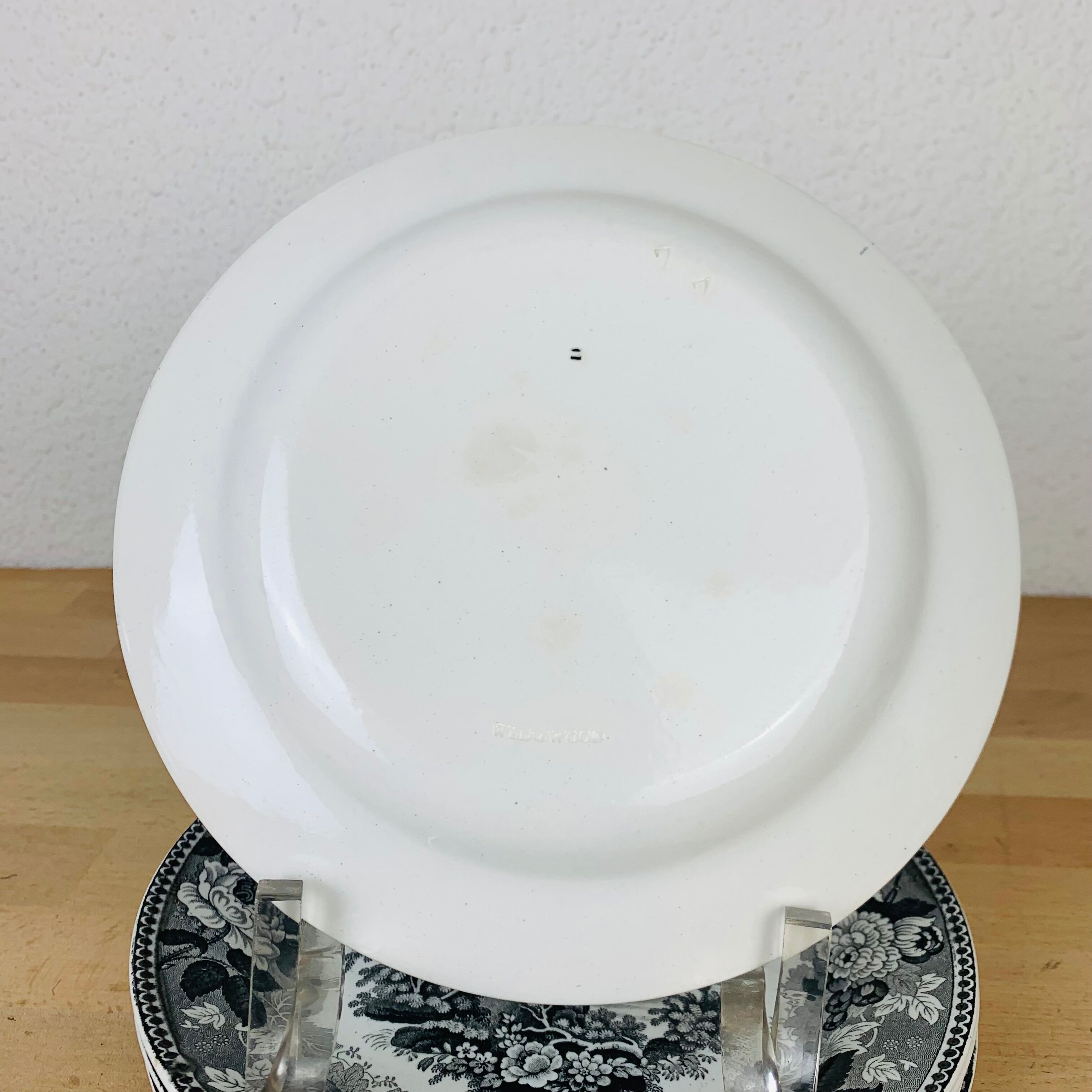Set of 6 flat plates Wedgwood black English earthenware