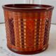 Ceramic pot cover and wicker rattan 70s