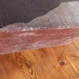 Antique wooden suitcase with lock and key