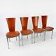 Postmodern Set of 4 Dining Chairs, 1980s