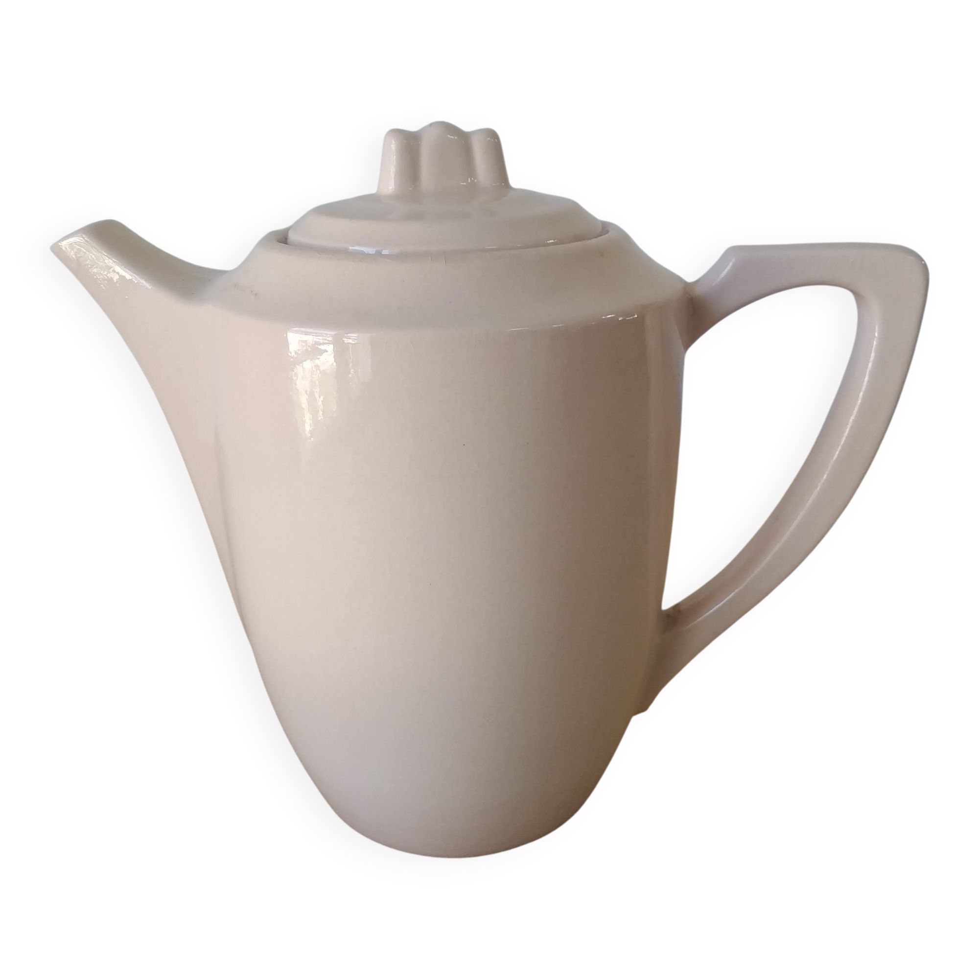 Cafetière ou théière Digoin Sarreguemines rose poudre