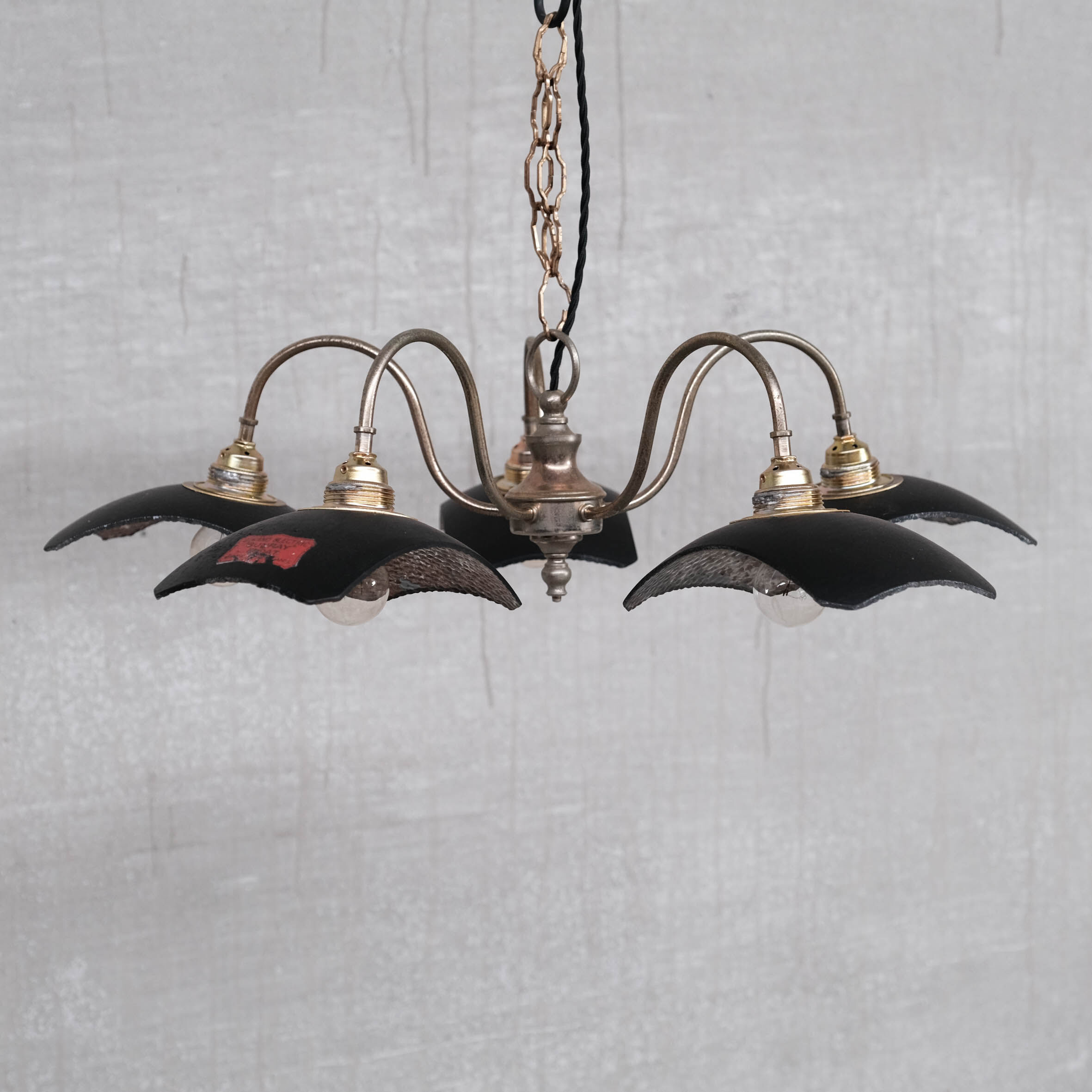 English mercury glass reflective mirrored antique chandelier