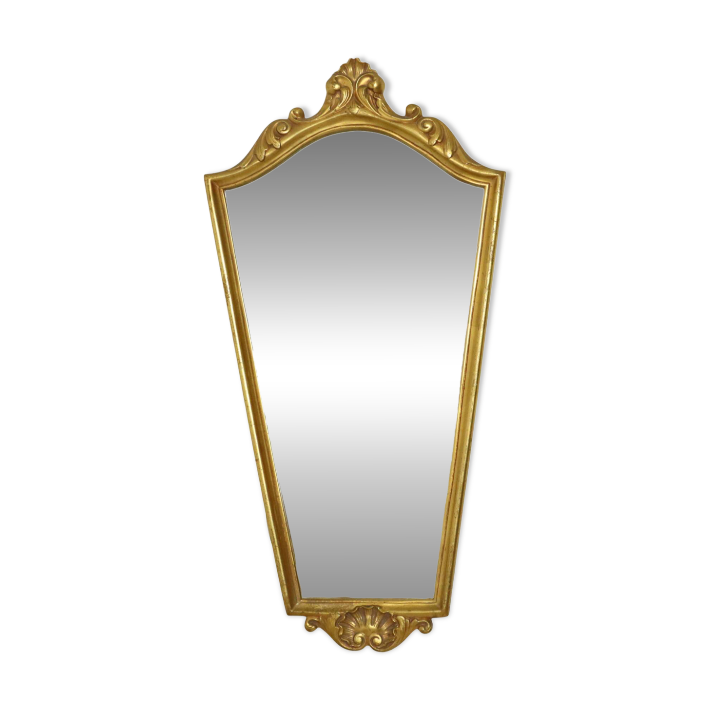 Classic Gold Leaf Mirror Crested Mirror Baroque Style 75cm
