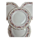 Set of 4 dessert plates French porcelain Digoin romantic floral gold decoration