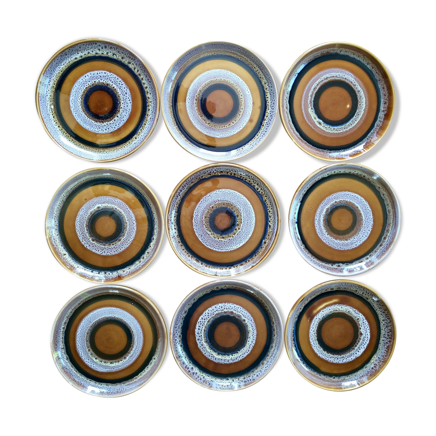 Sercice of 9 Sarreguemines sandstone plates