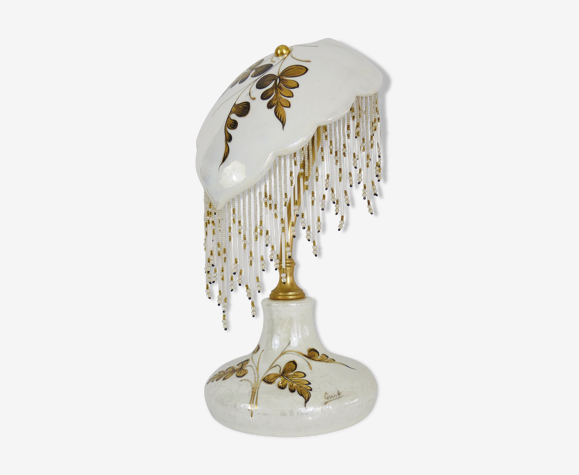 Lampe de table à perles vintage signée année 80 | Selency