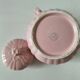 Vintage mid-century ribbed pink powder teapot by Salins.