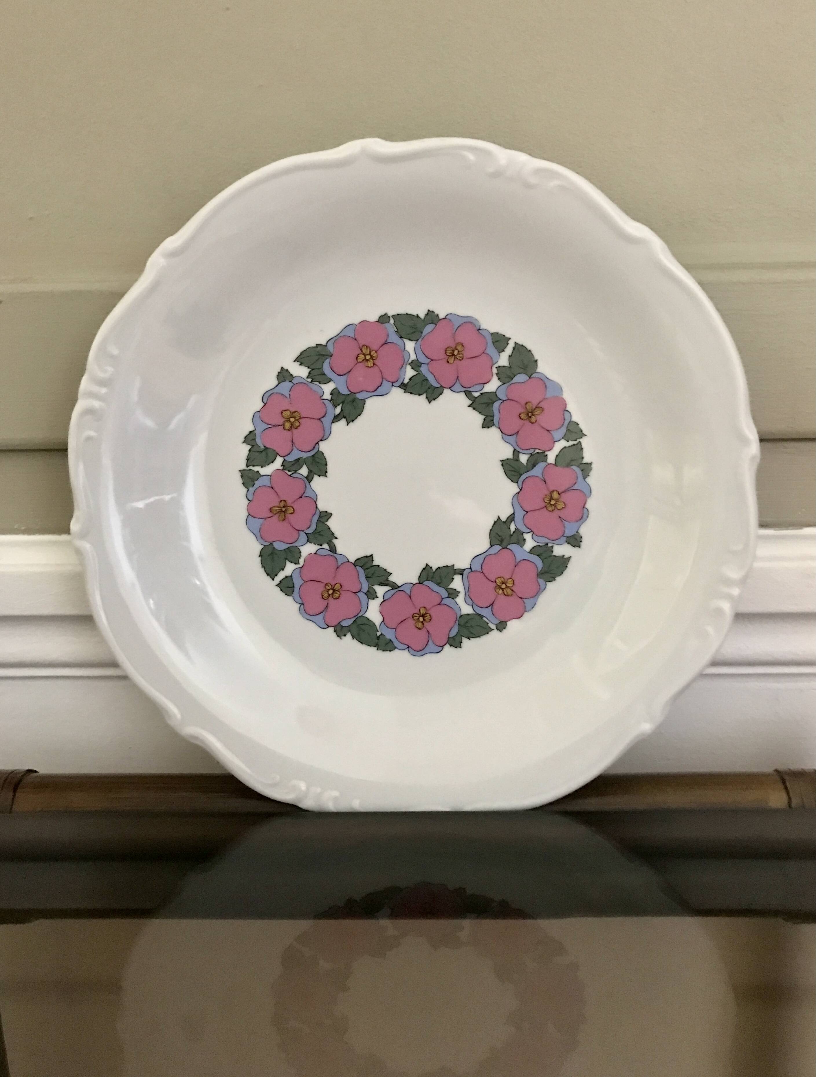 Vintage German porcelain flower plate