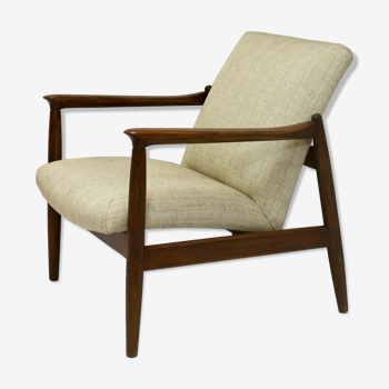 Fauteuil GFM-142 par Edmund Homa années 1960 tissu beige