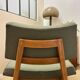 Vintage armchair attributed to Jens Risom, solid wood and fabric.